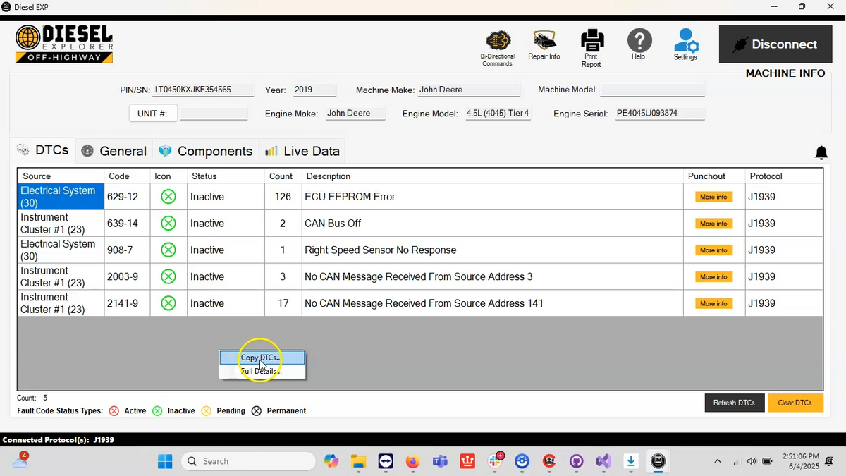 Diesel Dx Class Diesel Explorer (DXP) Off-Highway - Perform Regens, Clear Fault Codes ...