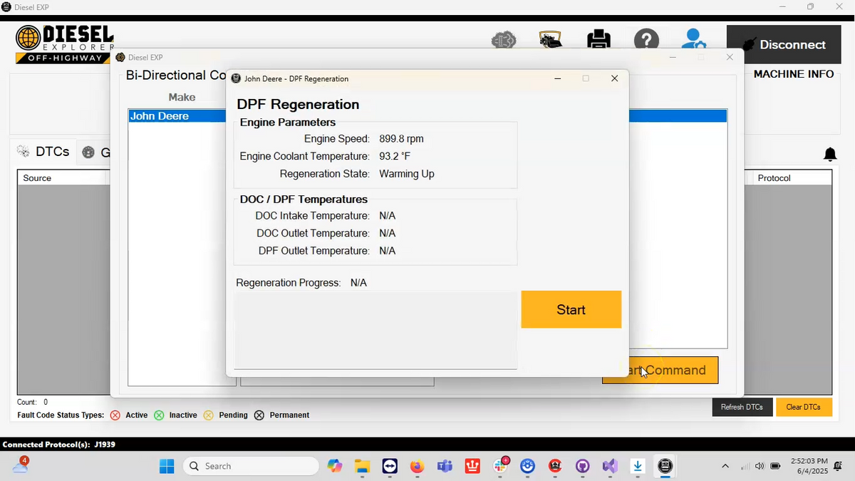 Diesel Dx Class Diesel Explorer (DXP) Off-Highway - Perform Regens, Clear Fault Codes ...