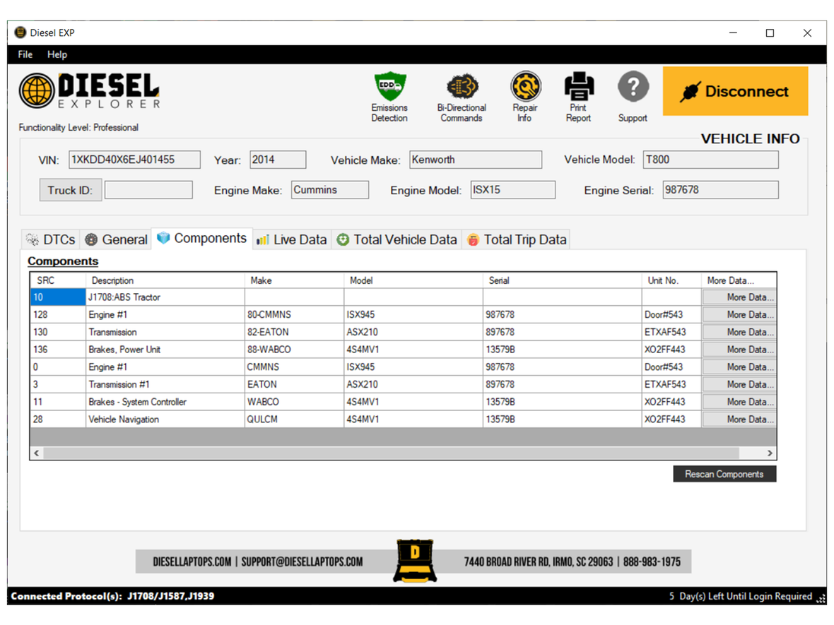 Diesel Explorer (DXP) - Perform Regens, Clear Fault Codes, Run Health ...
