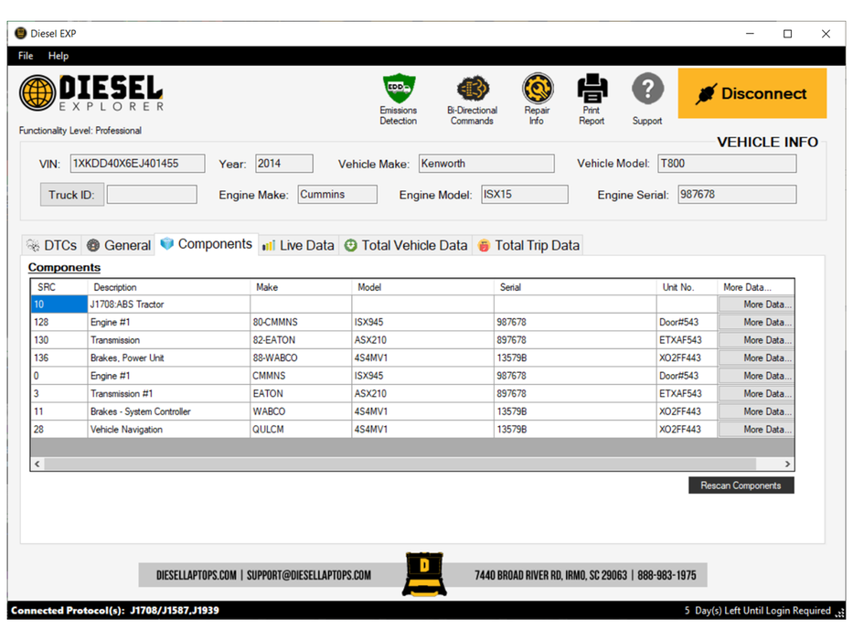 Diesel Explorer - Perform Regens, Clear Fault Codes, Run Health Reports & More