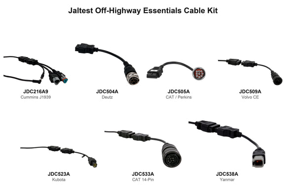 Jaltest Off-Highway Essentials Cable Kit - all 7 included cables