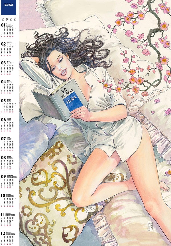 TEXA 2022 Wall Calendar Digital Download by Artist Milo Manara