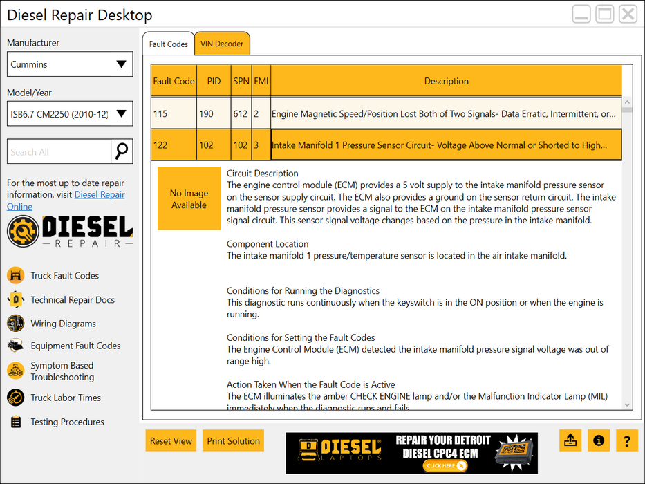 Diesel Repair Desktop (Free Fault Code Information)